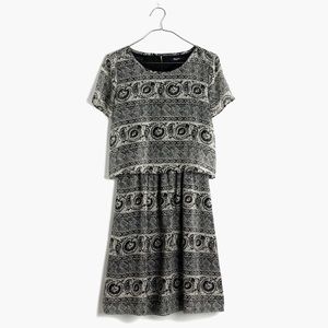 Madewell Silk Two-Piece Dress In Woodcut Paisley